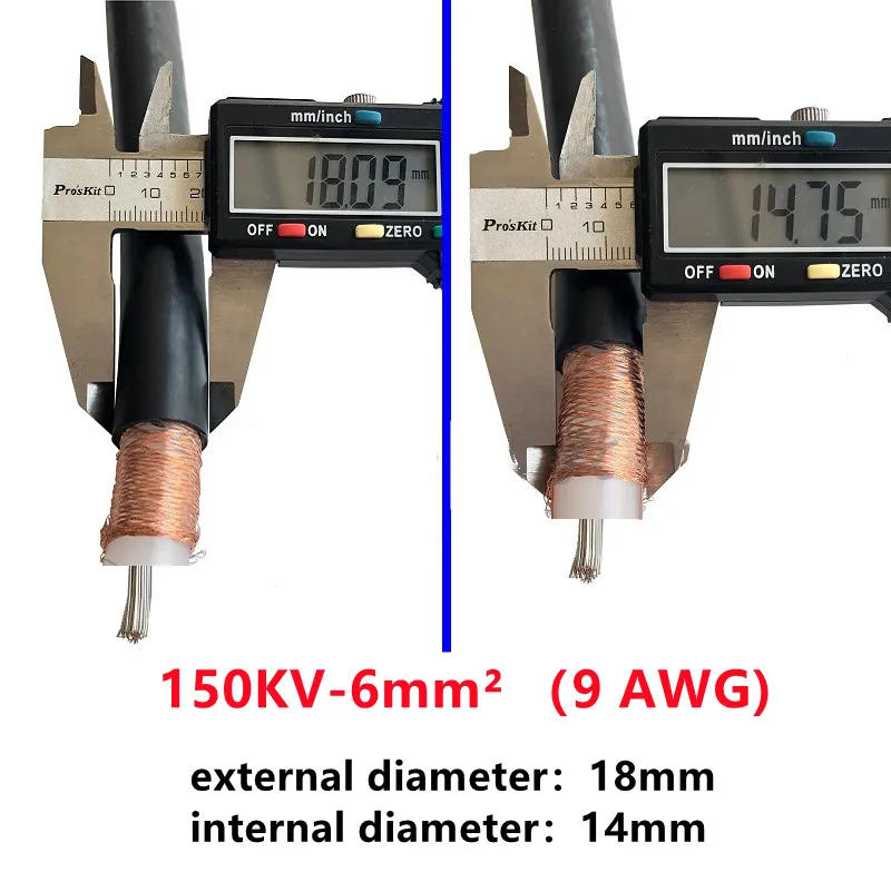 Imagem -04 - Cabo de Alta Tensão de Remoção de Poeira Eletrostática pe Cabo Blindado 20150kv 17-9 Awg 120 kv 50kv dc