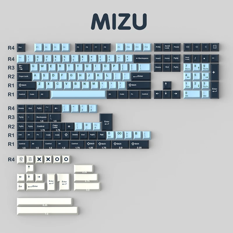 Juego de teclas GMK Nautilus ABS, doble disparo, perfil de cereza, Barra espaciadora ISO Enter 7U, para HHKB, diseño europeo, 1 Set