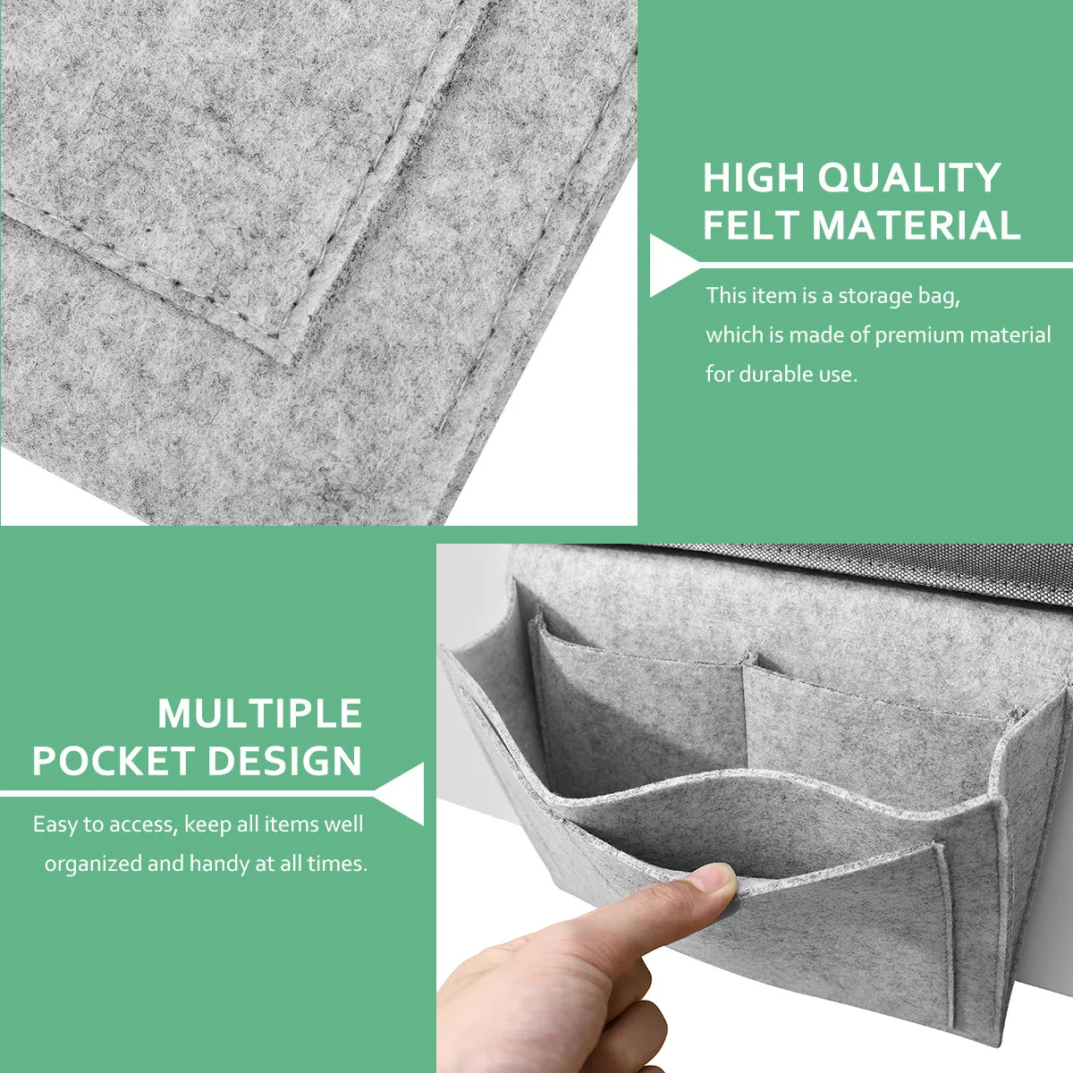 Felt Hanging Storage Bag for Kitchen, Bedroom – Lightweight Foldable Organizer for Magazines, Remotes & Small Items
