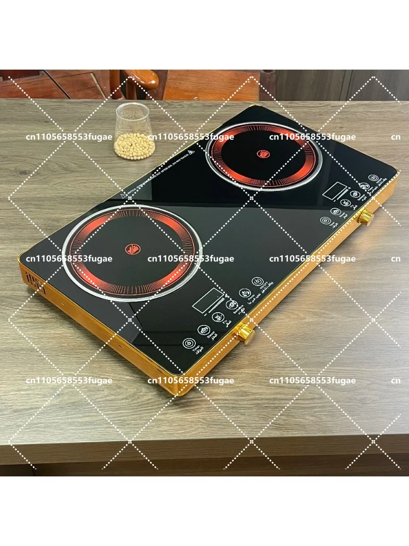 High Power 220V Double Burner Induction Stove 2 Hob Electric Cooktop Ceramic Kitchen