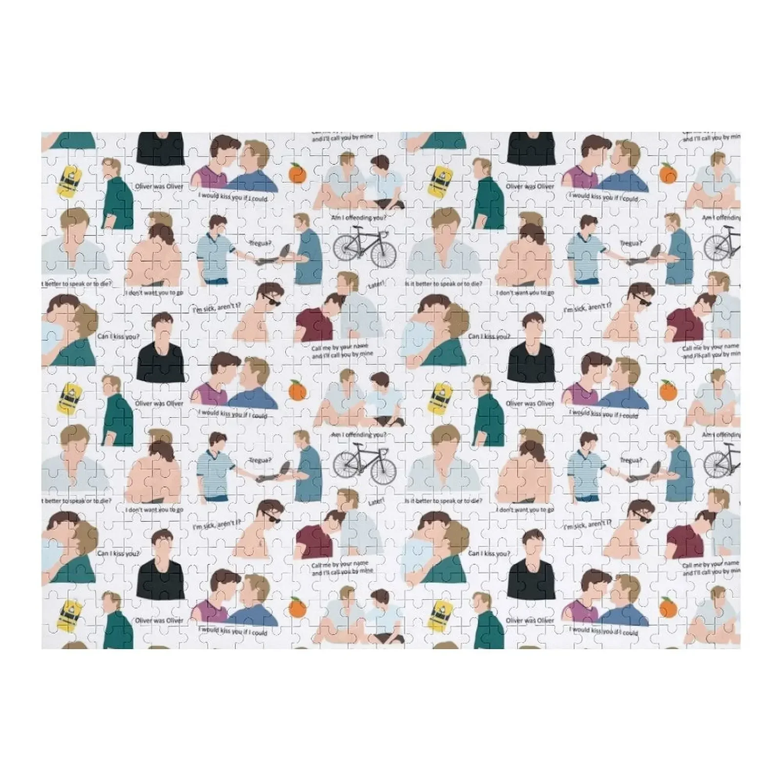 Call Me By Your Name pattern with movie quotes Jigsaw Puzzle Personalized Baby Toy Wood Adults Puzzle