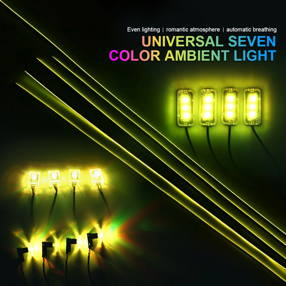 new 18 in 1 Dual Zone 64 Color Car Ambient Lighting Kit RGB LED Strip Light Acrylic Interior Atmosphere Lamp APP Bluetooth