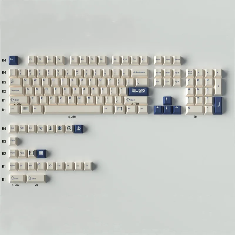 New Arrival 130/23 Keys GMK Seafarer Keycaps Cherry Profile  PBT Dye-Sub KeycapFor MX Switch Mechanical Keyboard Iso Keycaps