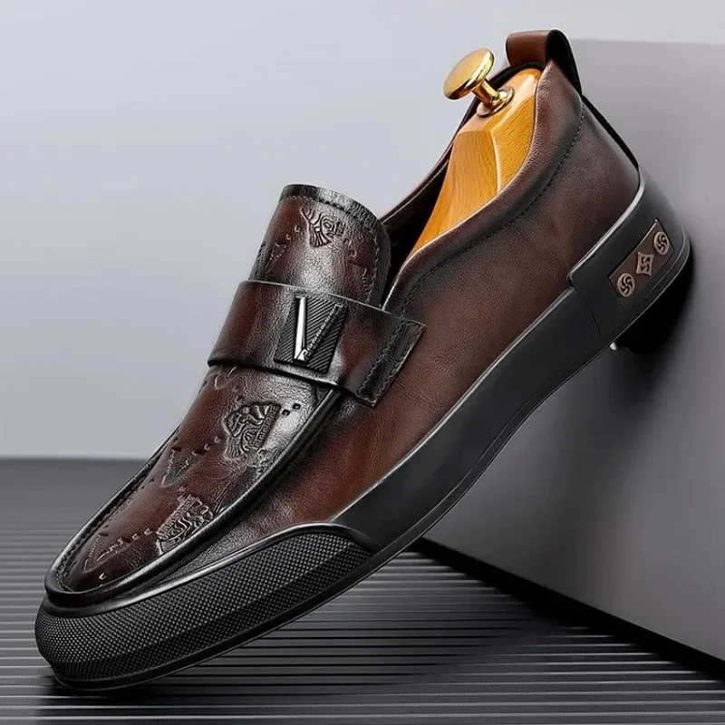 

Fashion Soft Sole Casual Men's Dress Shoes Designer New British Style Luxury Leather Shoes for Men Loafers Men Zapatos De Hombre