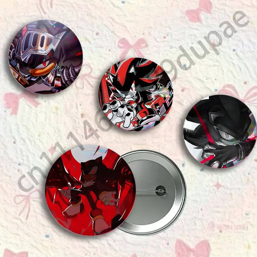 S-Shadow the H-HedgehogS Button Pin Single Pack Anime Merch for Ita Bags Badge Collectible Buttons TH