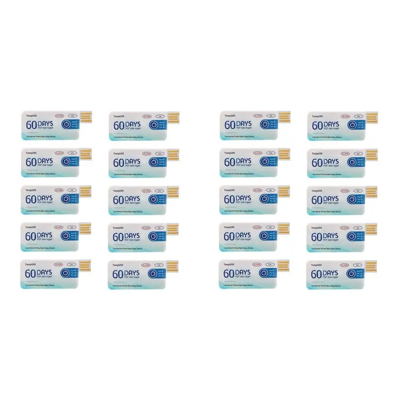 A96K-20 Pcs/Lot Tempu05 Temperature Data Logger Single Use 60 Days PDF Report USB Port Data USB Data Logger