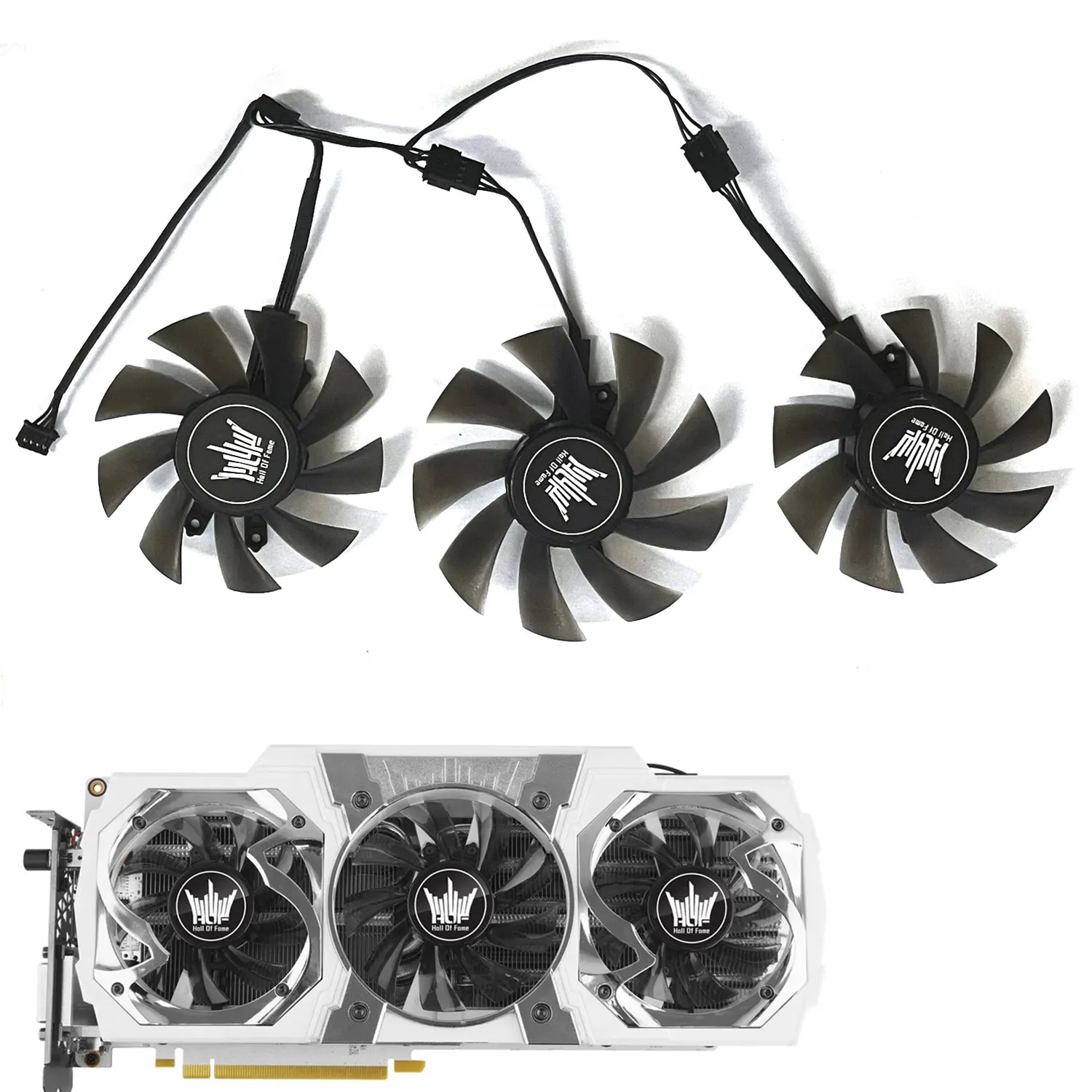 New 85MM 75MM GPU Fan FY08015L12LPA GA91S2U 4PIN for Galaxy Geforce GTX 970 GTX 980 TI Hof Graphics Card Cooling