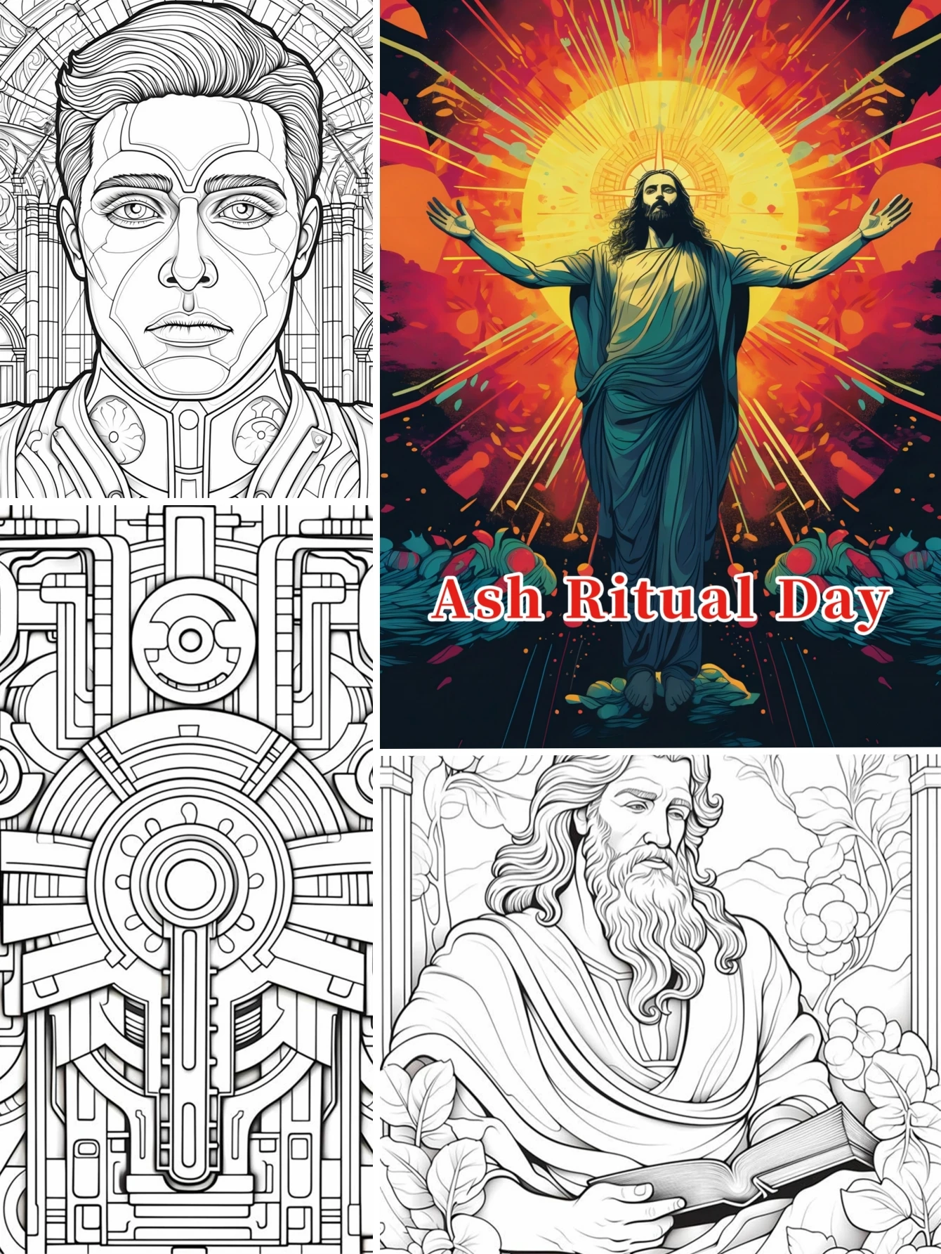 1pc Ash Ritual Day Art Coloring Book Original Upgraded Paper Thickened 22 Pages Coloring Books Gift For Holiday Birthday