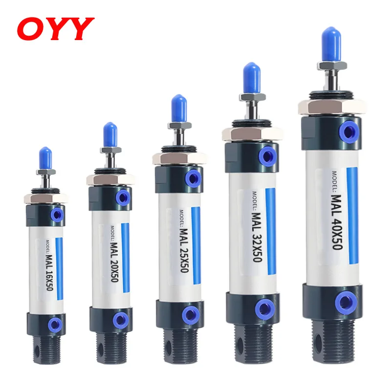 Air Pneumatic Cylinders Double Compressed Mal Mini Bore 16/20/25/32mm 40mm Stroke 25/50/75/100 200 400 Single Lever Air Cylinder