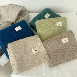 Verdicken Kaschmir Schal Frauen Luxus Winter wärmer weiche Pashmia Schal Wickels chals koreanische reine Farbe gestrickt langen Schal für Frauen