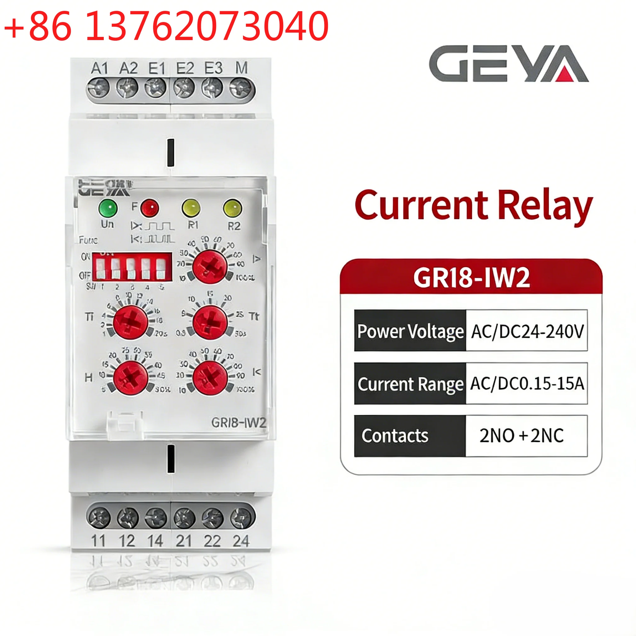 GEYA GRI8 AC and DC Current Monitoring Relays Monitoring of Electrical Equipment's Overcurrent Undercurrent Conditions
