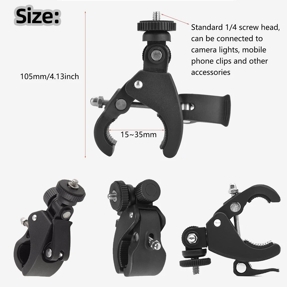 For GoPro Handlebar Mount Motorcycle Bicycle Mount Holder Handle Clamp Bar Mount For GoPro Hero 13 12 11 10 9 8 DJI Action 5 4 3