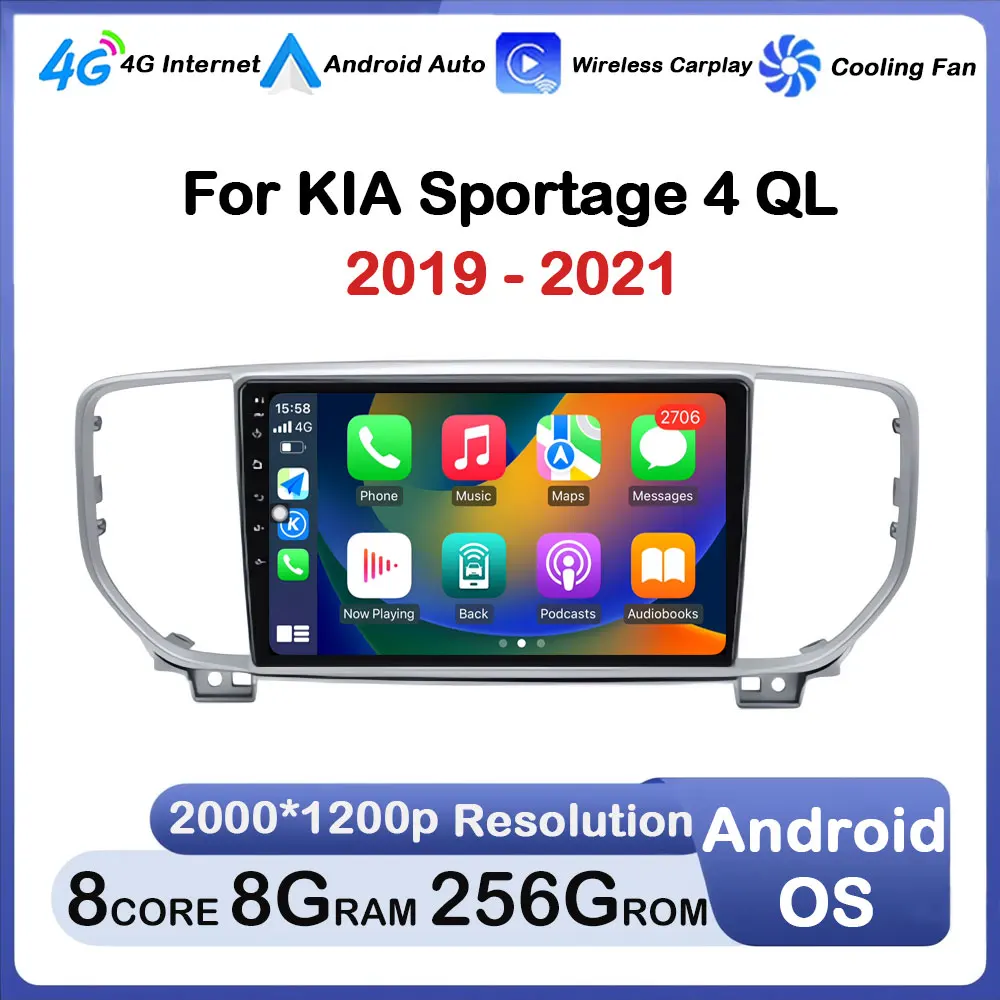 

Android OS Car Radio Multimedia Carplay for KIA Sportage 4 QL 2019 - 2021 Wifi 4G GPS DSP Stereo QLED Touch Screen Head Unit