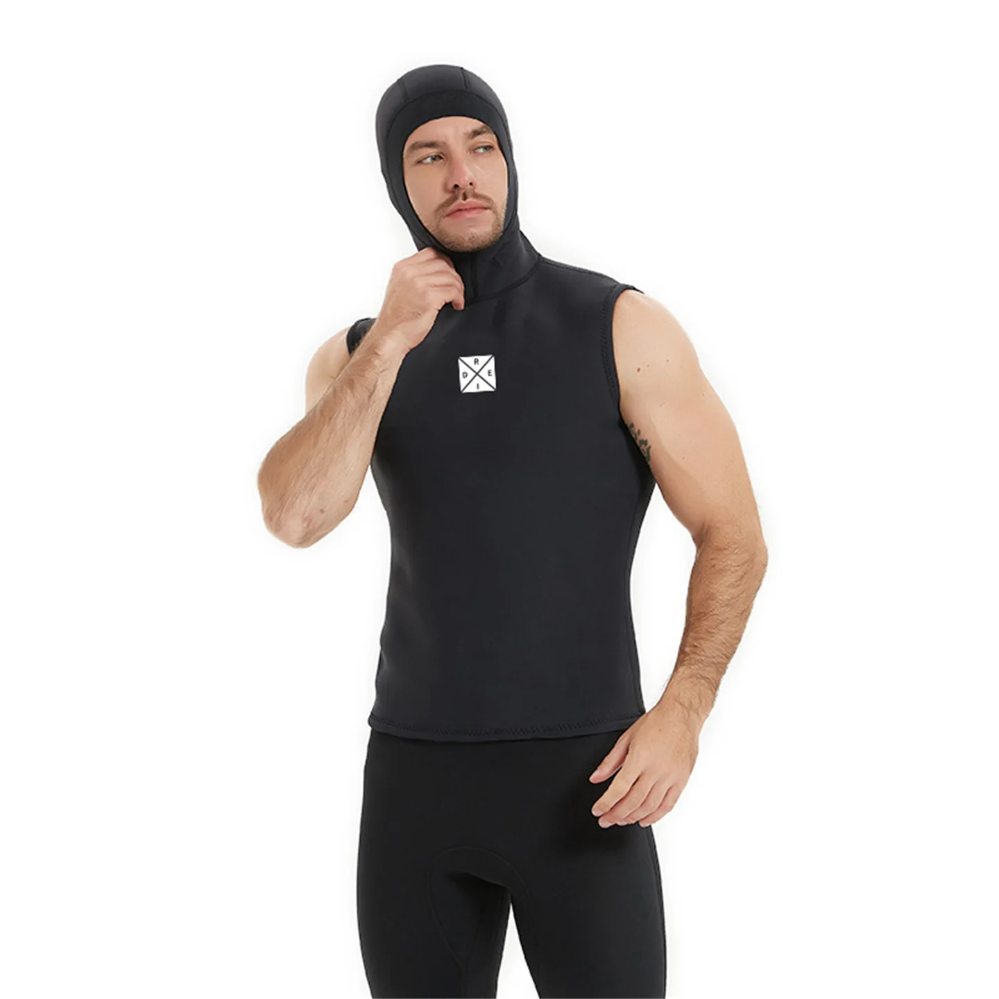 3mm Neoprene Hooded Diving Vest Men Snorkeling Tank Top Sleeveless Wetsuit Spearfishing Surfing Sailing Motorboat Waistcoat