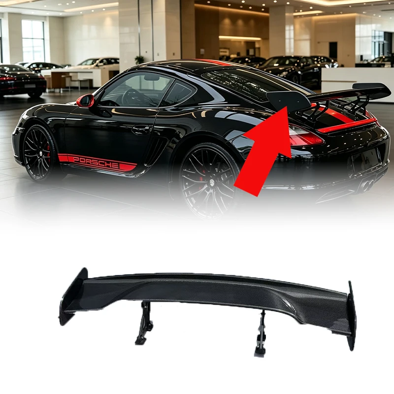 Rear Trunk Spoiler ABS Universal For Porsche Boxster Cayman 986 987 981 982 1996‑2024