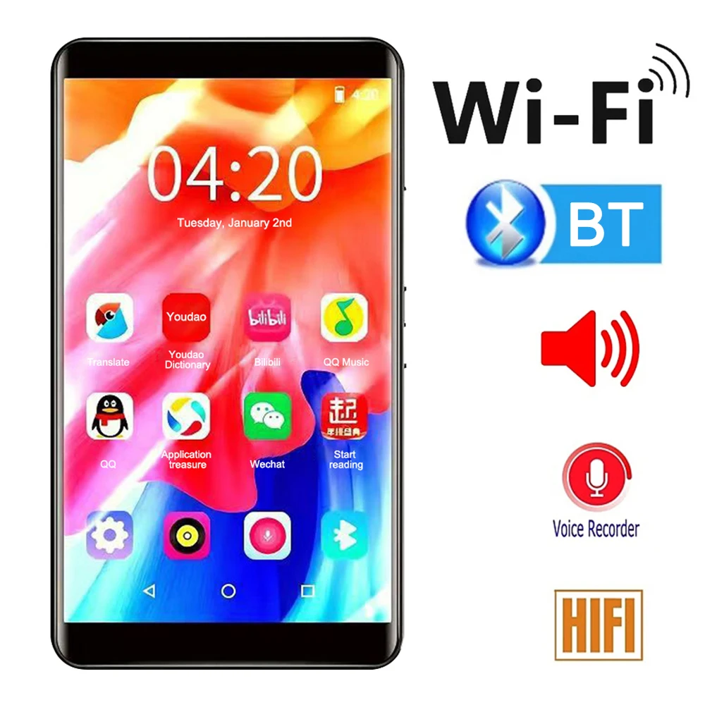 WiFi MP3 Player Bluetooth 5.0 Touch Screen MP4 Video Player HiFi Digital Audio Music Player For Walkman Built In 16G 32GB Memory