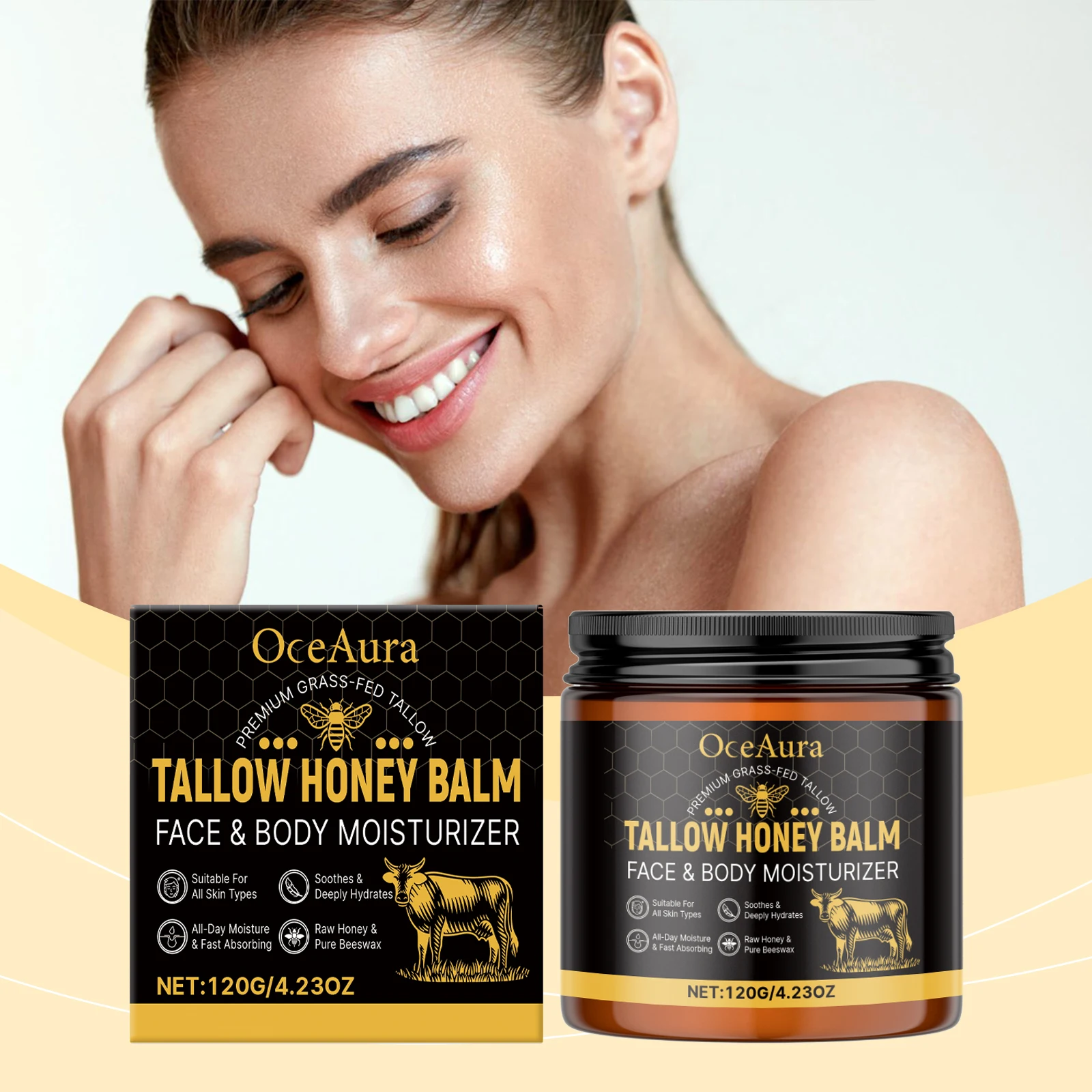 Butter and Honey Moisturizing Cream Gentle Nourishing Hydration Long-Lasting Water Locking Soothing Facial Moisturizing Cream