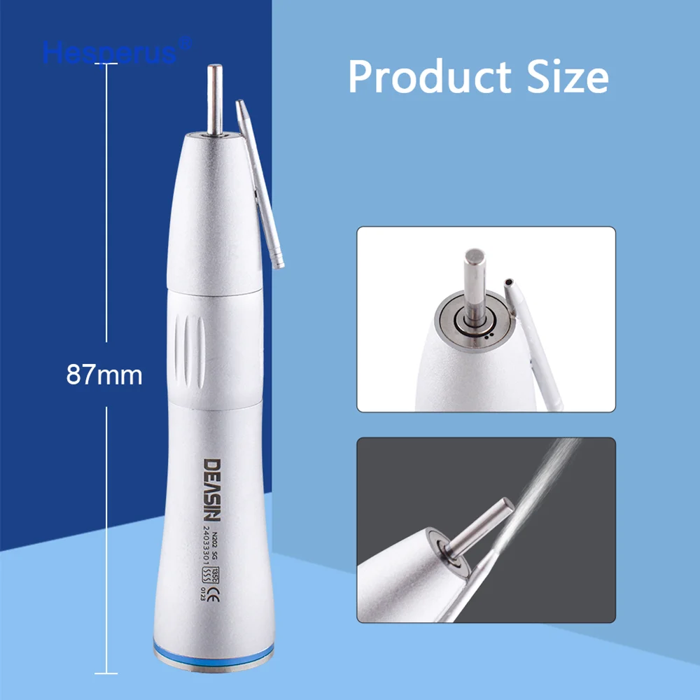 Den tal Equipment Den tal Inner Water Spray Low Speed Straight Handpiece Ratio 1:1 for Lab E-type Motors