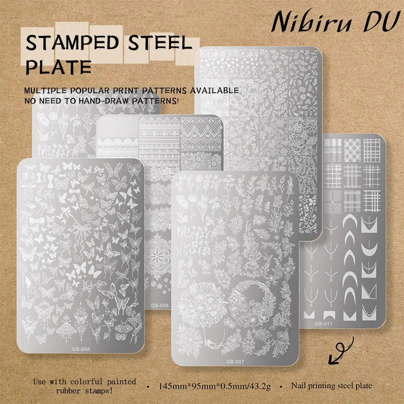 

Nail Stamping Plate Plants Tree Geometry Pattern Stamp Template Nail Image Plate Stencil DIY Printing Stainless Steel Nail Tools