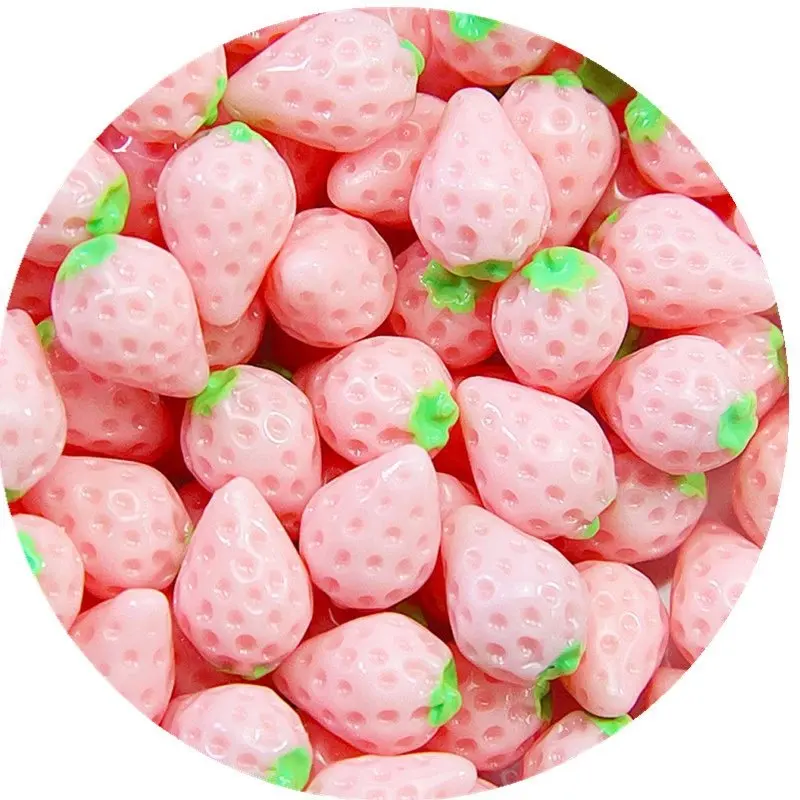 10pcs DIY Resin Charms Slime Supplies Additions Decor For Slime All Filler Cute Strawberry Phone Case Accessories Craft Ornament