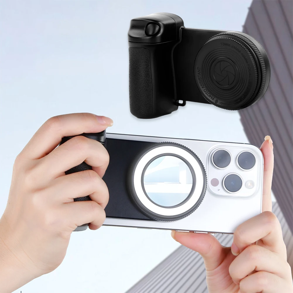 

For Magsafe Bluetooth-Compatible Shutter Phone Hand Grip 1/4inch Screw Camera Handle Grip Selfie Stablizer for iPhone 16 15 Vlog