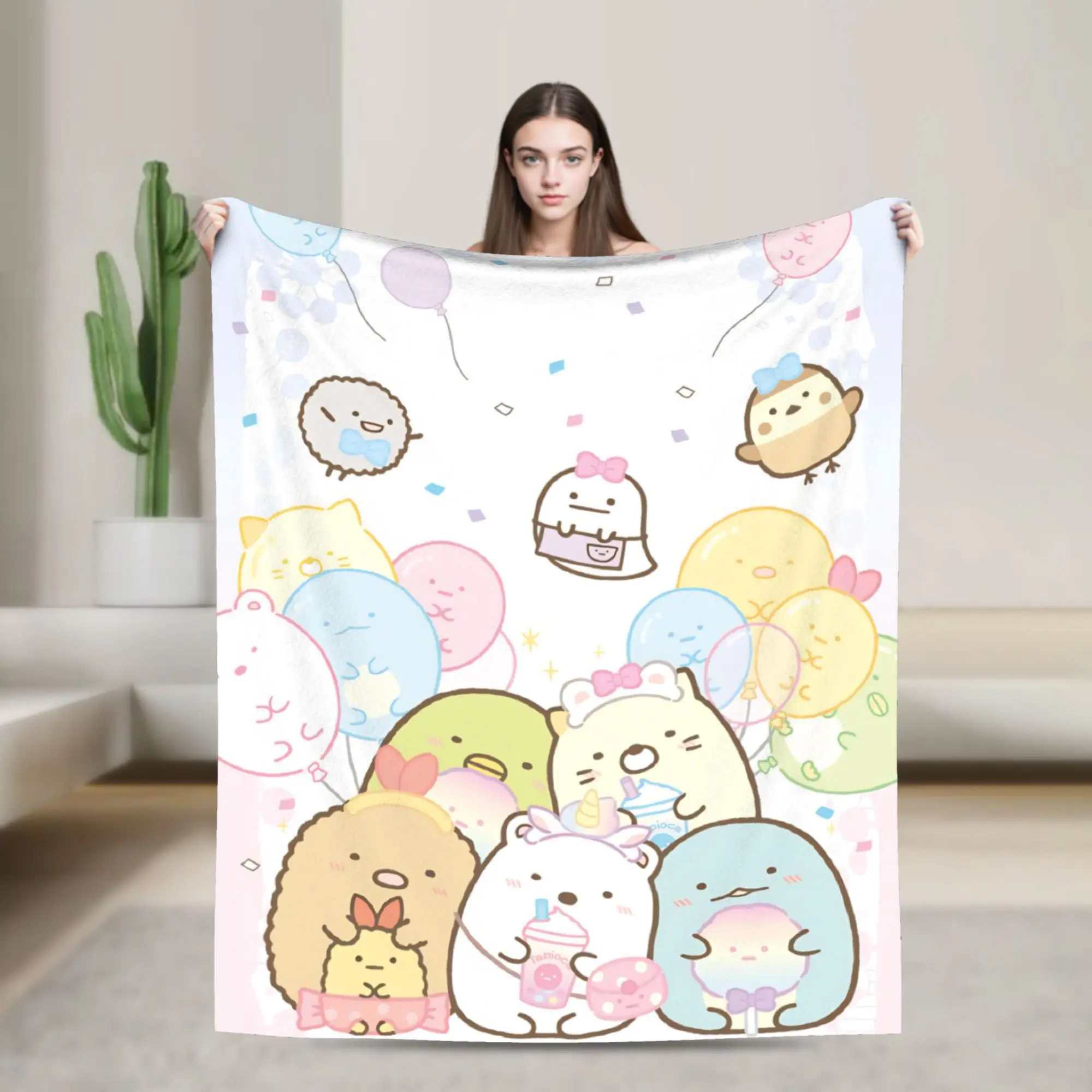 Sumikkos Gurashis Blankets Cute Cartoon Fleece Novelty Warm Throw Blanket for Home Restaurant  Winter