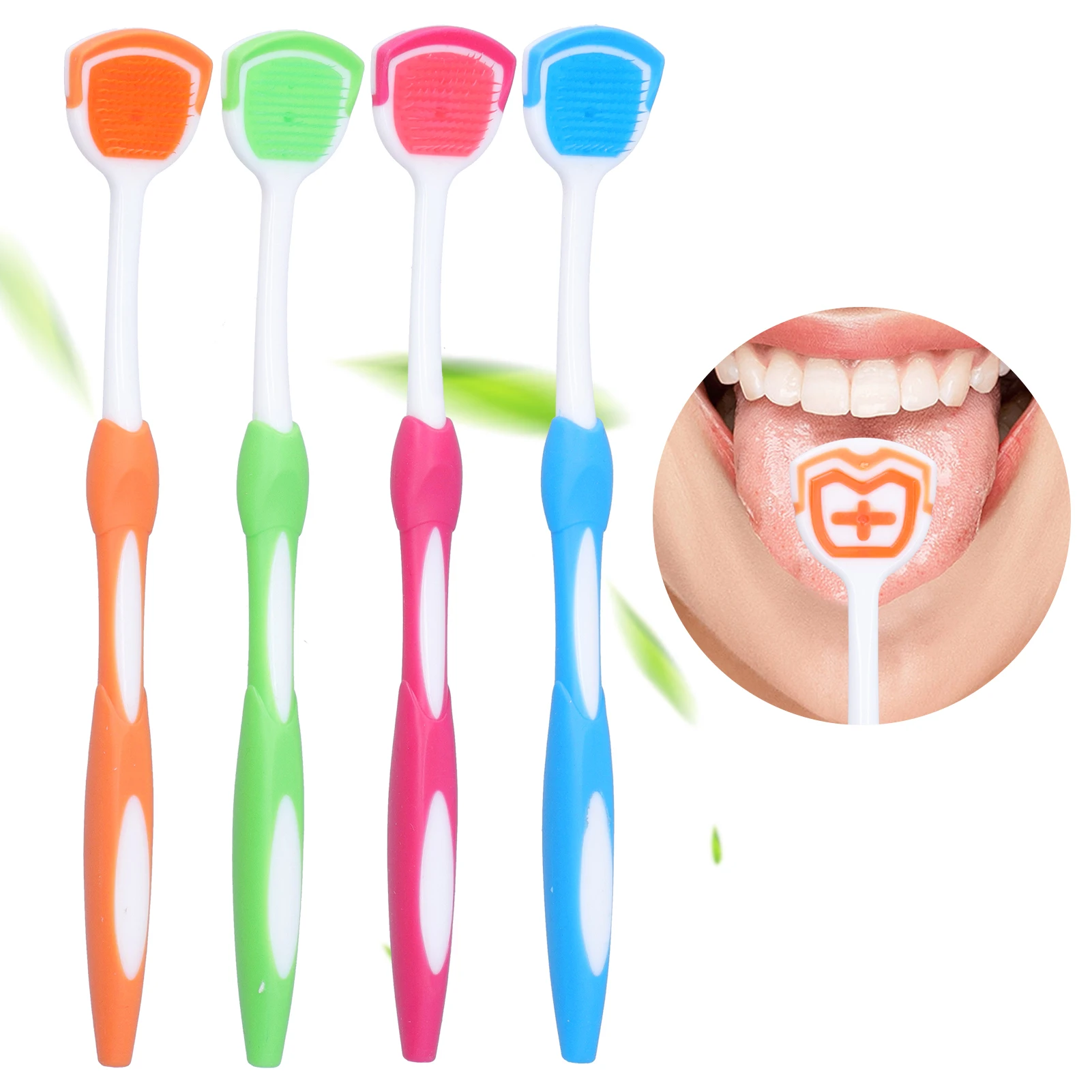 

Plastic Tongue Scraper Travel Portable Freshen Breath Tongue Brush Cleaner for Oral Care