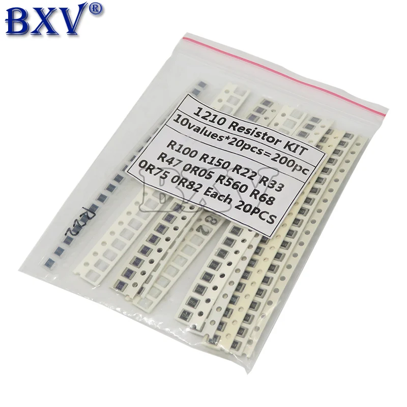 200PCS 660PCS 720PCS 4000PCS 0402 0603 0805 1206 1210 2512 1% 5% SMD Resistor Kit 10K 100K 1K 1R 100R 220R Assorted Kit