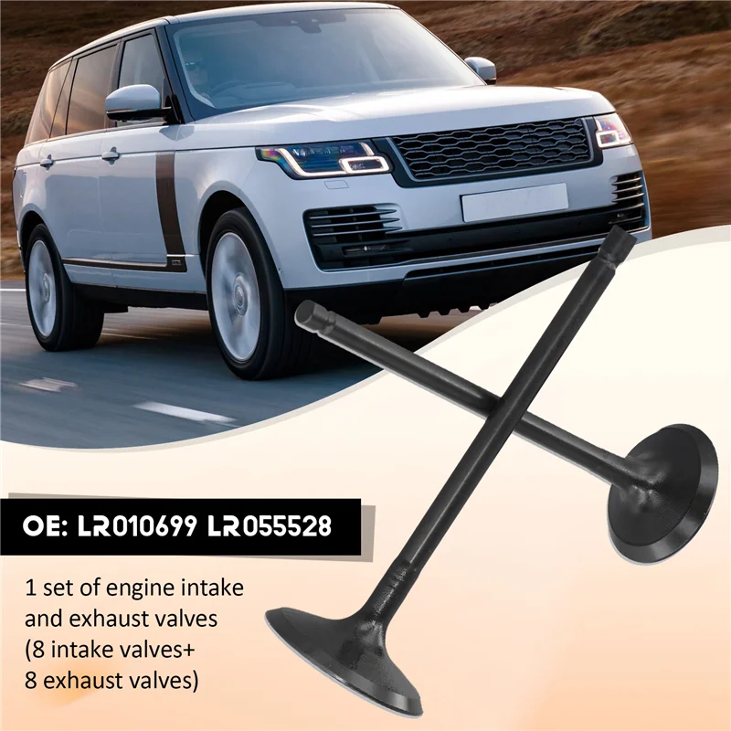 A77T-8 باريس صمام سحب المحرك وصمام العادم لاستبدال لاند روفر 5.0 508PN V8 LR010699 LR055528 #5