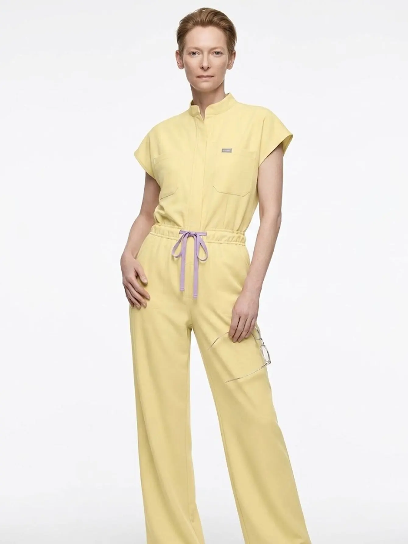 Enjelwang Unisex Wide Sleeve Scrub Jumpsuit Set Vet Nurse Pet Grooming Staff Work Uniform