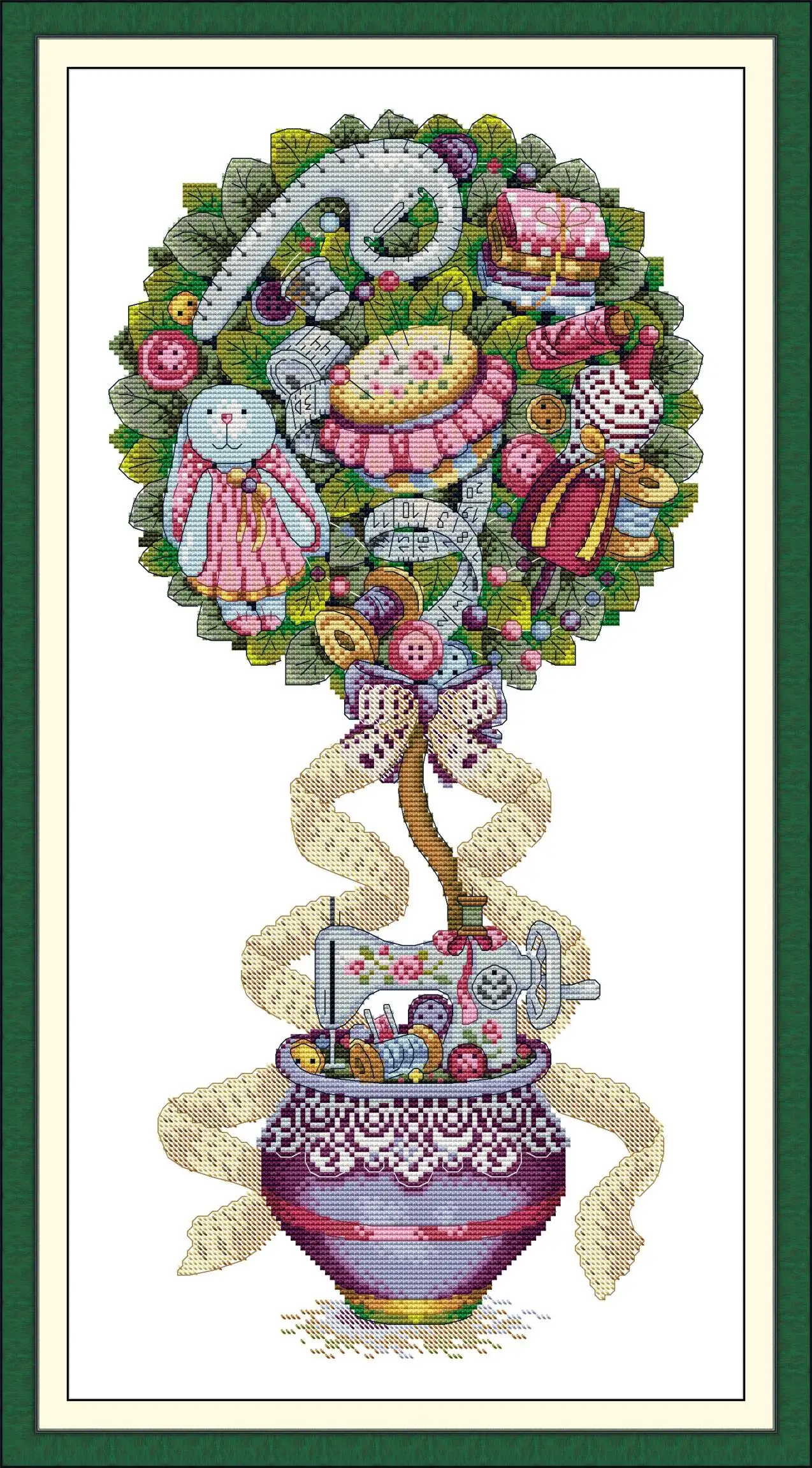 

Joy Sunday-Pre-printed Cross Stitch Kit, DIY Easy Pattern, Aida 14/11CT, Stamped Fabric Embroidery Set, Sewing Tools Tree