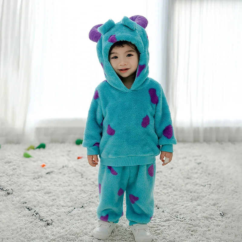 Monster Kawaii Winter Baby Suit Girls Boy Baby Children's Set Animal Long Sleeve  Pants Sets Child Baby Halloween Costume Suit