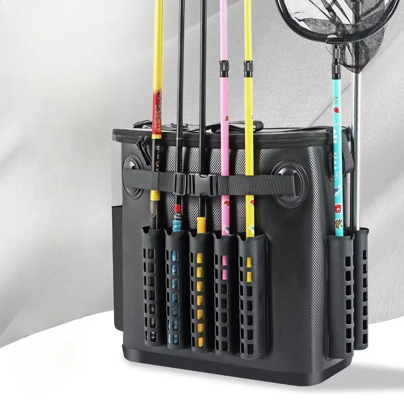 

Рюкзак-чехол для удочек, сверхпрочный чехол из EVA на 7 удилищ с отделением для снастей, водонепроницаемая рыболовная сумка для нескольких удилищ и снаряжения