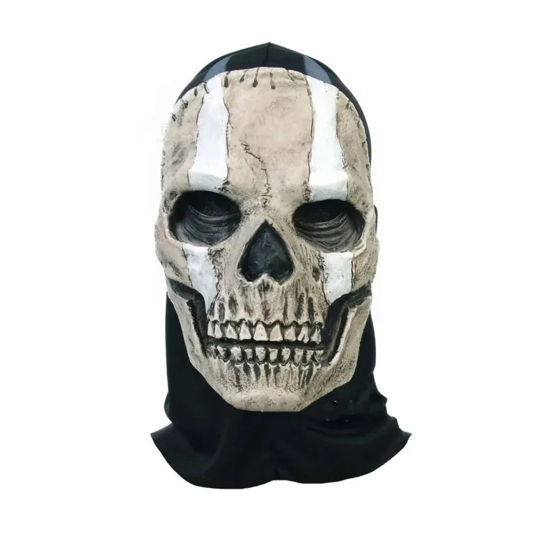 Gioco per adulti Fantasmi Maschera con teschio Forza speciale Guerra Costume cosplay Maschere in lattice Cappuccio Copricapo Unisex HalloweenTerror Horror Prop
