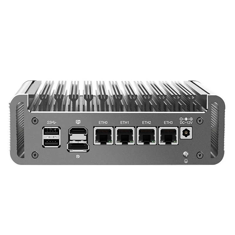 Solid Firewall Mini PC Intel Core 3 N355 N305 8 Core N150 N100 DDR5 2xNVMe 4xi226-V 2.5G Fanless Soft Router Proxmox Host Server