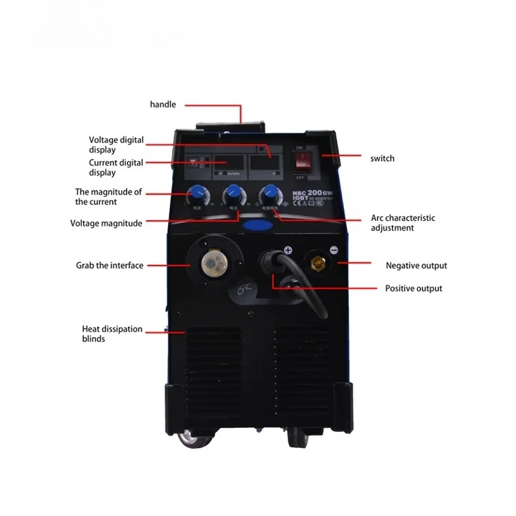 

Сварочный аппарат HotNBC-200GW для сварки в среде углекислого газа (MMA/MIG) с простым управлением, двухфункциональный, промышленного класса