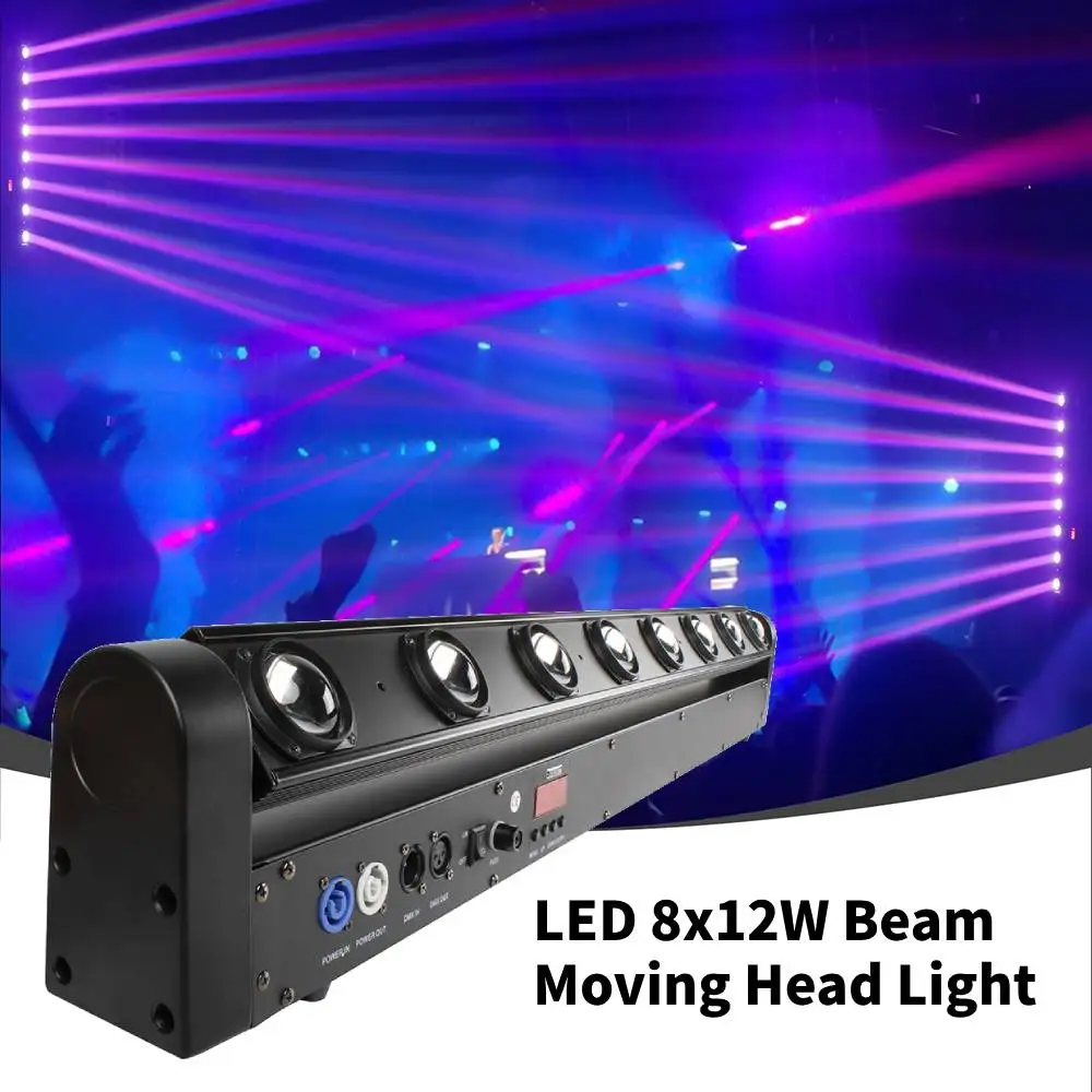 

2/4pcs 8x12W RGBW LED Strip Beam Moving Head Light for DJ Disco Party Wedding KTV Bar DMX512 Control SHEHDS Stage Lighting