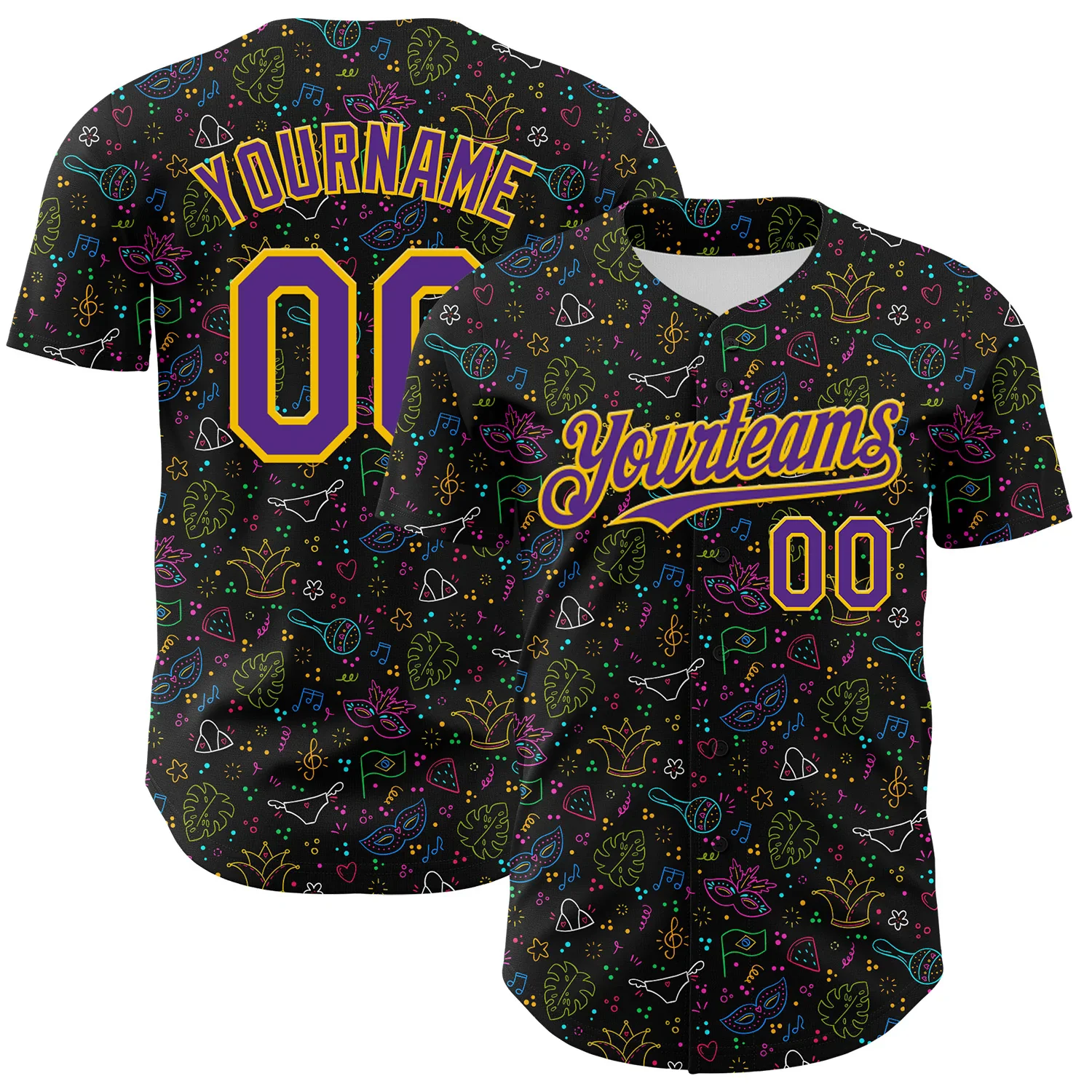 PLstar Cosmos baseball jerseys are customizable with names, carnival graphics, 3D printed designs, and hip-hop styles. -2