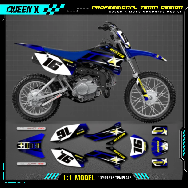 Queen X MOTOR Custom Team Motorcycle Graphics Background Decal Stickers Kits For YAMAHA TTR110 2008-2021