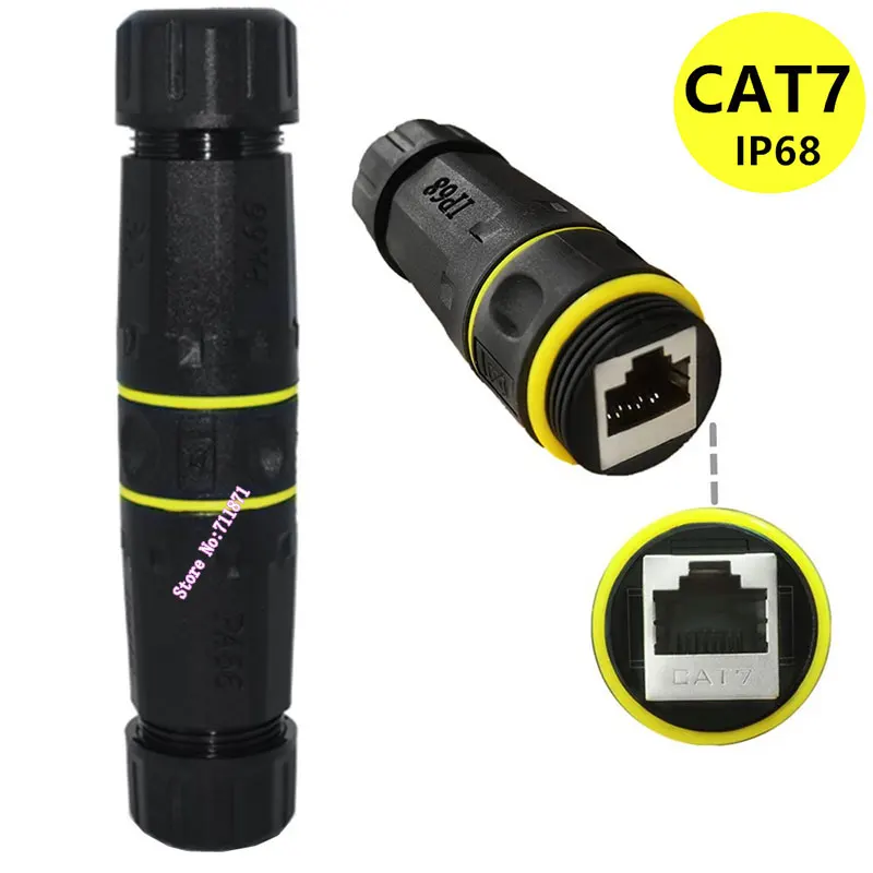IP68 방수 방진 차폐 암-암 어댑터 커넥터, 10Gbps 8 핀 Rj45 암 이더넷 어댑터 커넥터