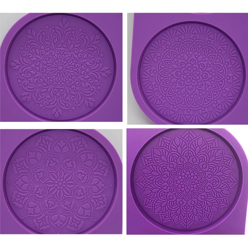 Silicone Resin Box Mold Mandala Flower Mold Holder Epoxy Resin Casting Mold Home Decor DIY Craft Supply