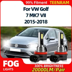 H11 H8 H9 LED Car Fog Lights Bulb 20000LM Canbus No Error Fog Lamp 12V 6000K White For VW Golf 7 MK7 VII 2015 2016 2017 2018