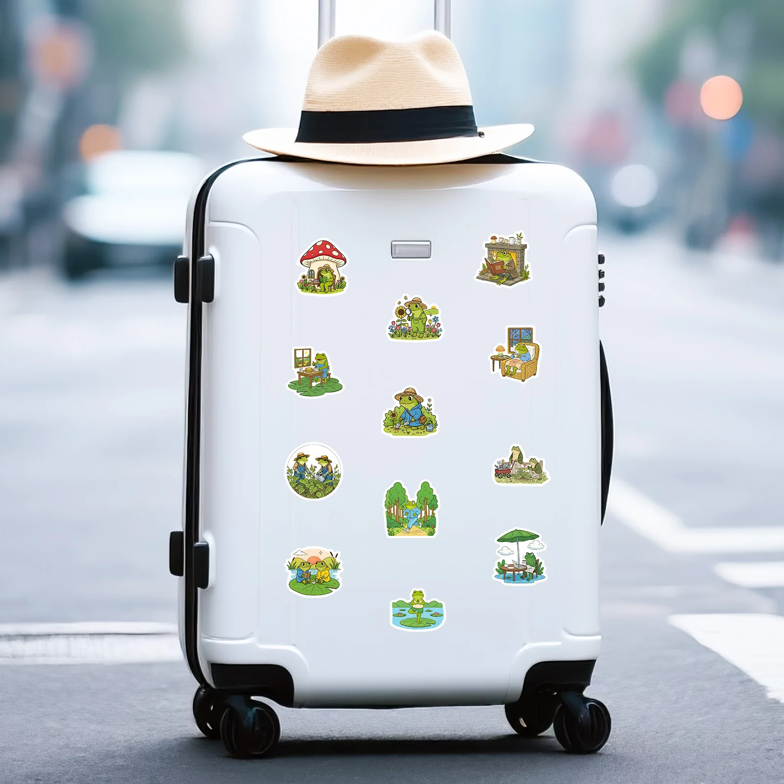 56 pçs bonito sapo rotina diária adesivos dos desenhos animados engraçado graffiti decoração diy notebook mala guitarra geladeira telefone decalques