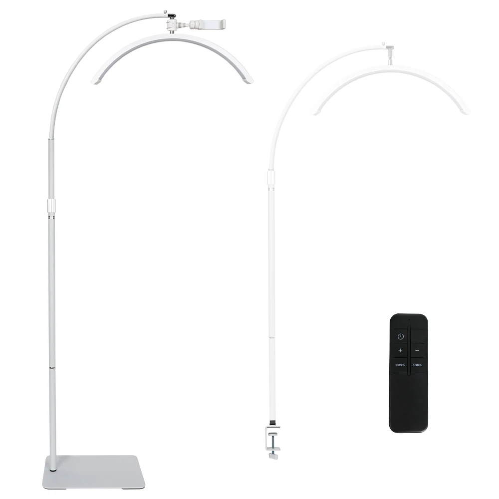 23" 36 W dimmbare Wimpernlampe, drehbares Halbmondlicht, Lash Tech, verstellbares LED-Wimpernlicht, Kosmetikerinnenlicht mit Telefonhalter – Detail 15