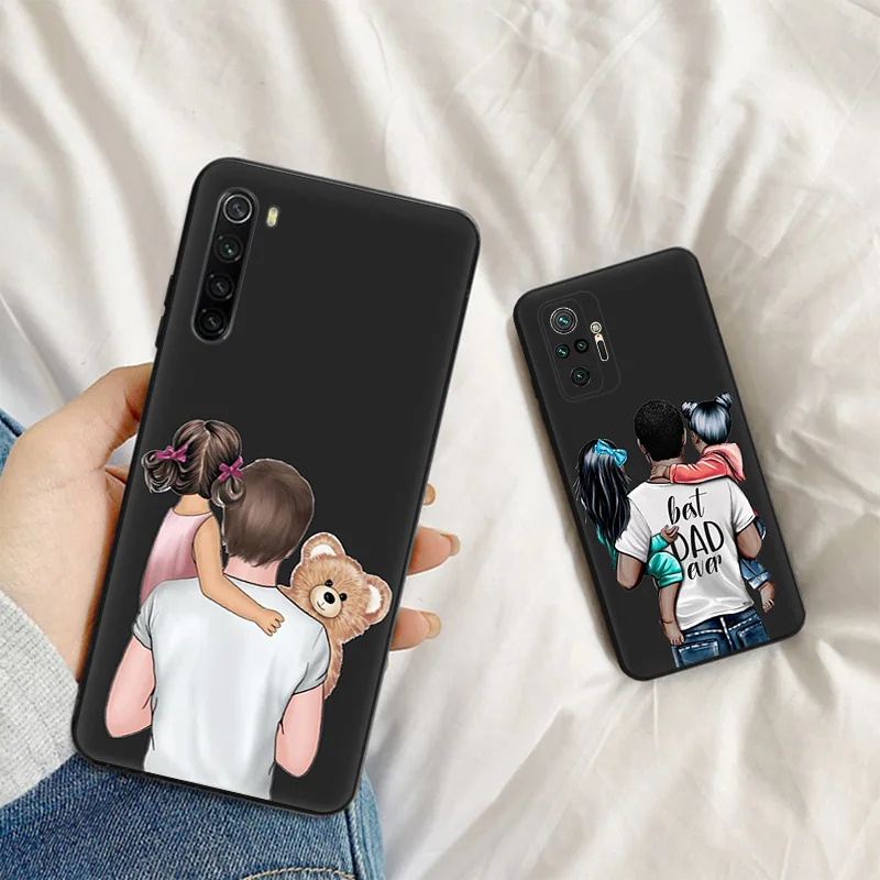 Silicone Soft Phone Case for Redmi 9c 9a 9i a1 a2 Plus k60 e k50 k40 Note 9 Pro 9s 9t 8 8t 7 cc9 Super Dad Baby Family Mom Cover