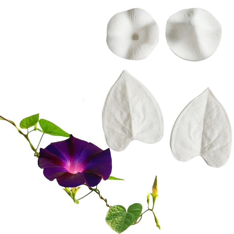 Morning Glory Flower Leaf Petal Silicone Mold Fondant Form CakesDecorating Tool Mould Sugar Chocolate Baking Tool Gumpaste M2650