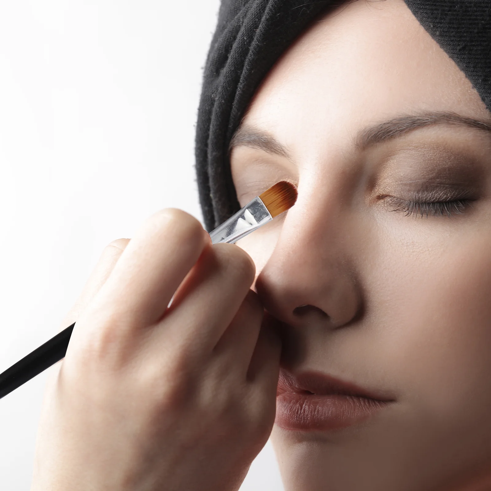 1 Uds. Pincel para sombra de ojos, herramienta de maquillaje comestible en polvo Premium, mango antiirritación de fibra sintética suave, accesorios de belleza