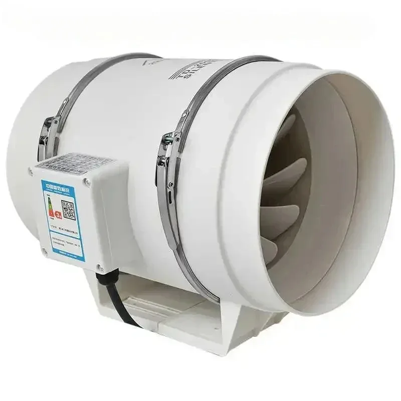 HF-200 Diagonal Flow Pressurized Duct Fan Powerful Silent Industrial Exhaust Exhaust Kitchen Bathroom Ventilation Fan