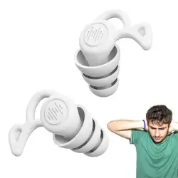 Bouchons d'oreille réutilisables en silicone anti-bruit à 3 couches, bouchons d'oreille de natation étanches pour dormir, la plongée, le surf, protecteur d'oreille doux et confortable