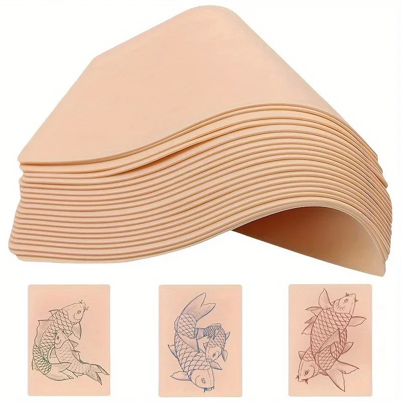

5 Pcs Tattoo Practice Skin (1mm)- 7.6x5.7 Inch Fake Skin Sheets for Beginners & Professional Artists.